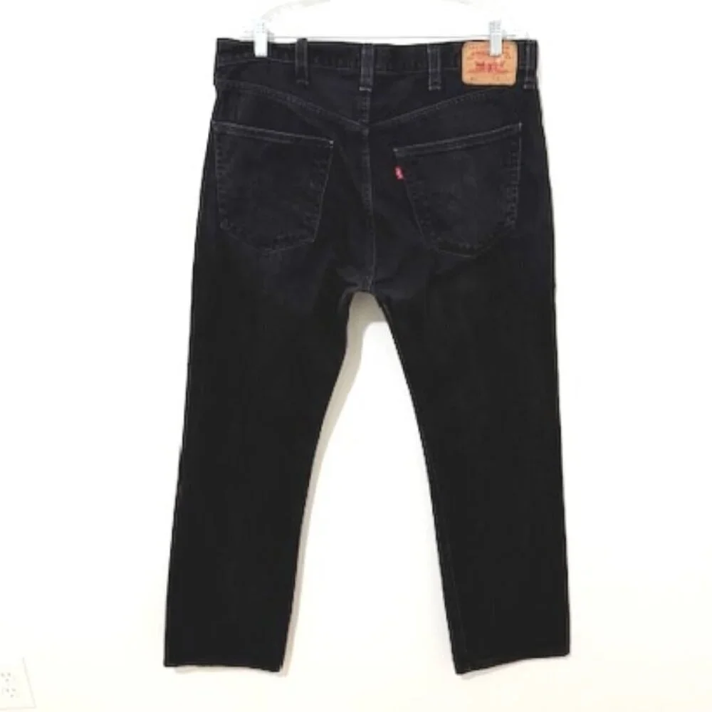 Vintage Levi’s 501 XX Jeans Black Original Straight Leg Denim Button Fly 38x32
